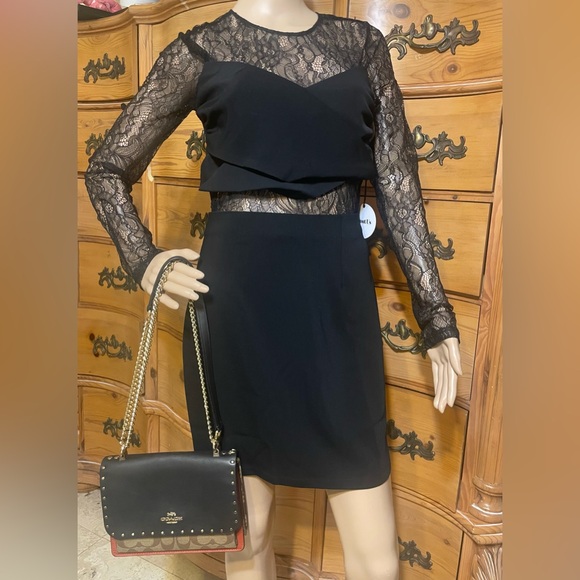 Chic Black Lace Long Sleeve Dress - Picture 1 of 7